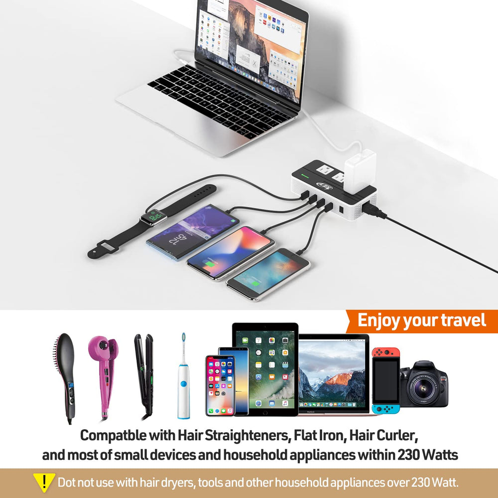 Key Power compact travel companion for overseas appliances under 230 watts.