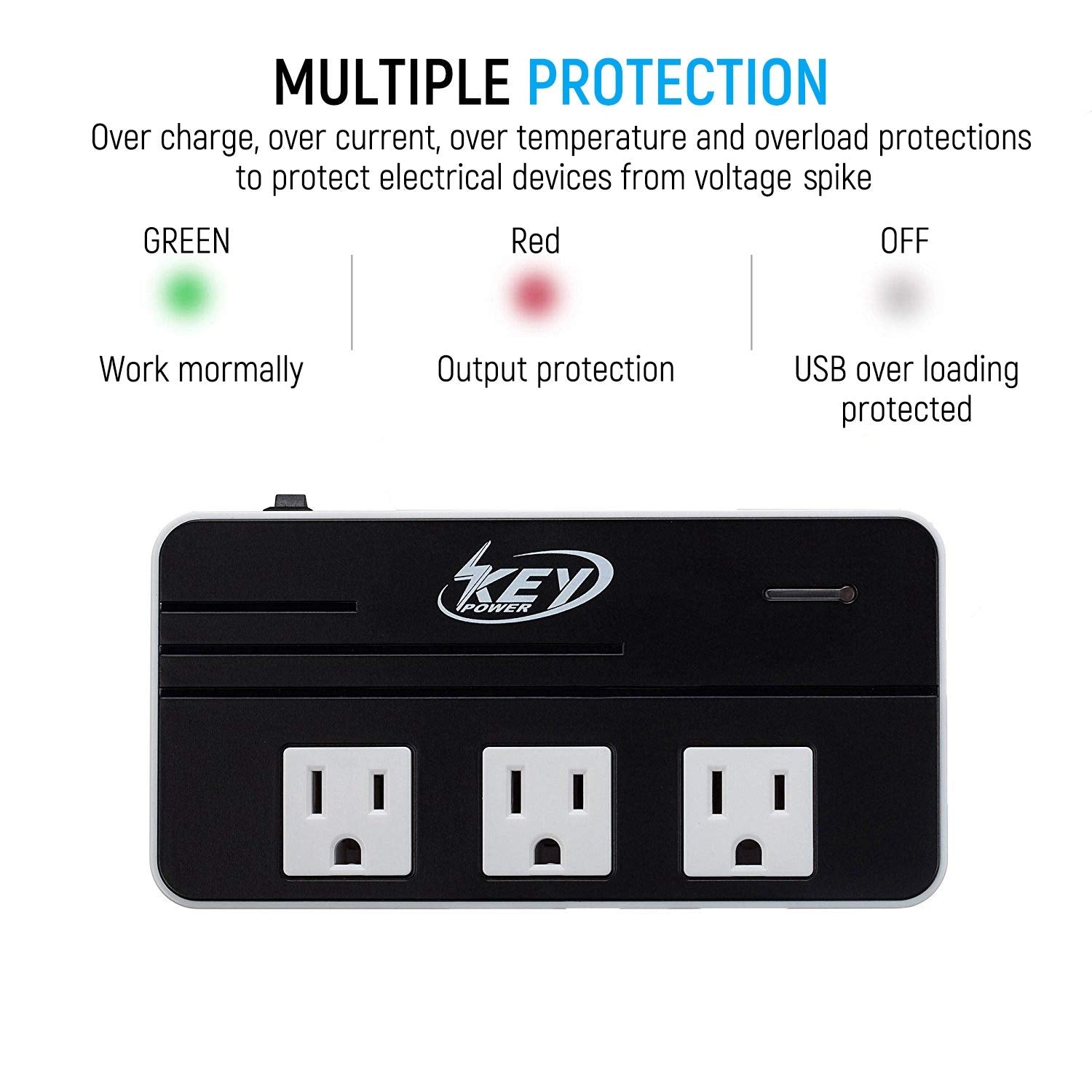 Key Power safety features protect against over-current and short-circuits during use.