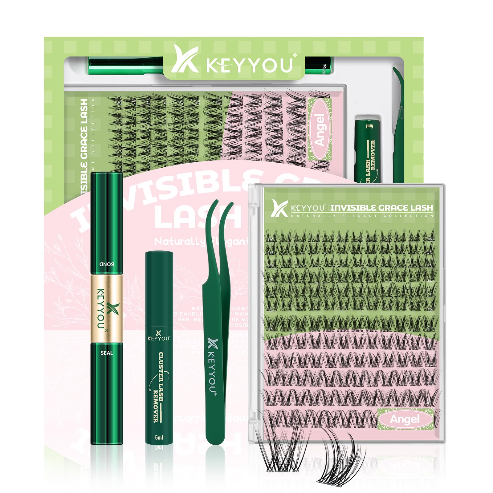 KEYYOU Angel Lash Clusters Kit for easy at-home lash extensions