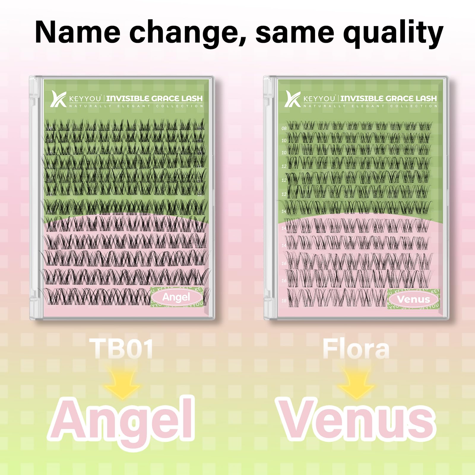 KEYYOU Angel Lash D Curl clusters lift and curl naturally