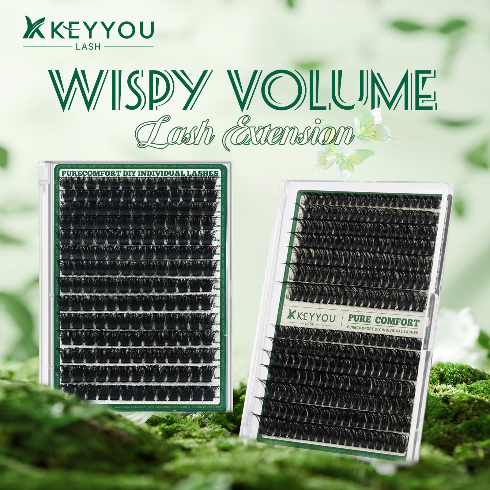 KEYYOU vegan knot-free matte finish creates a realistic lash line.