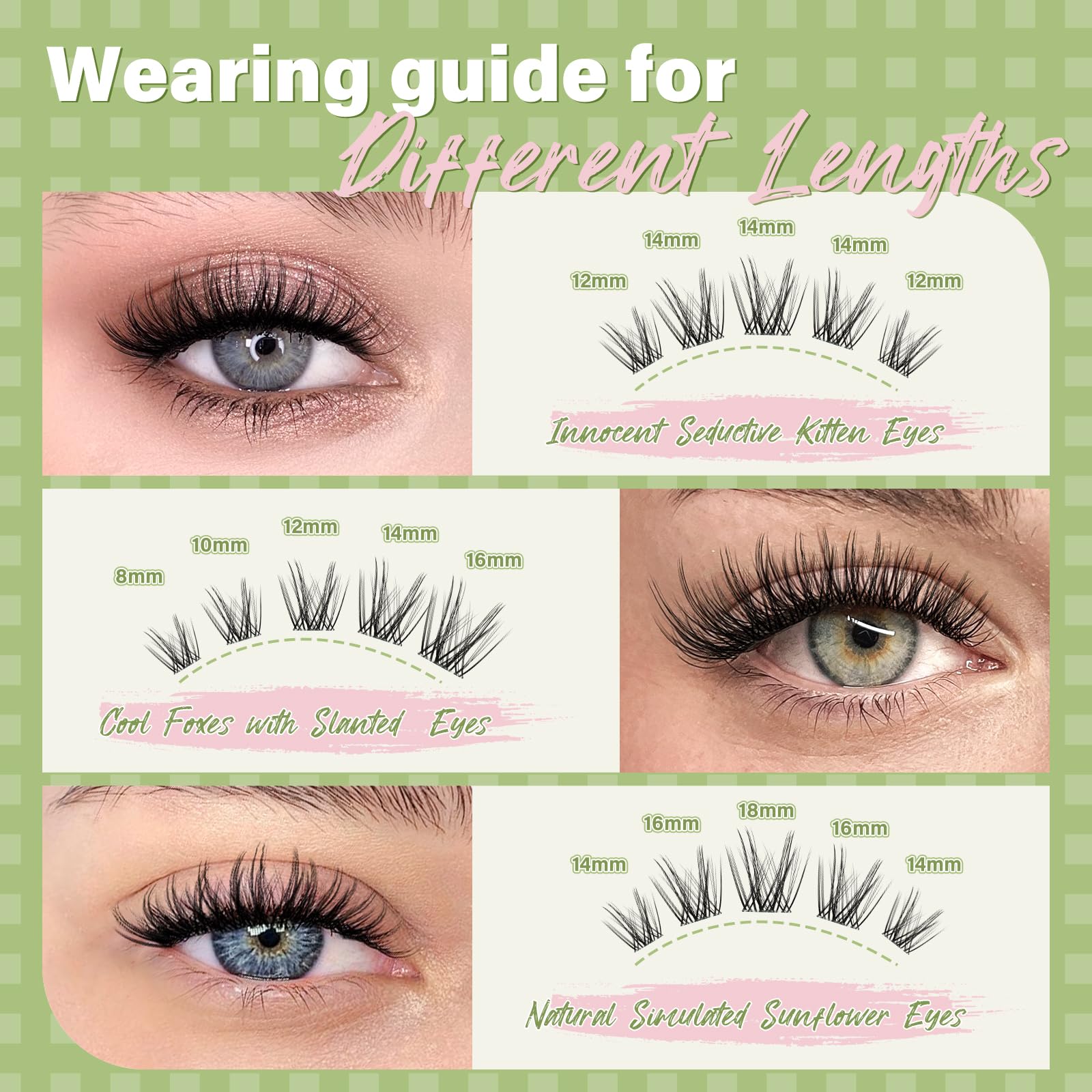 Invisible lash clusters blend with natural lashes for a seamless look