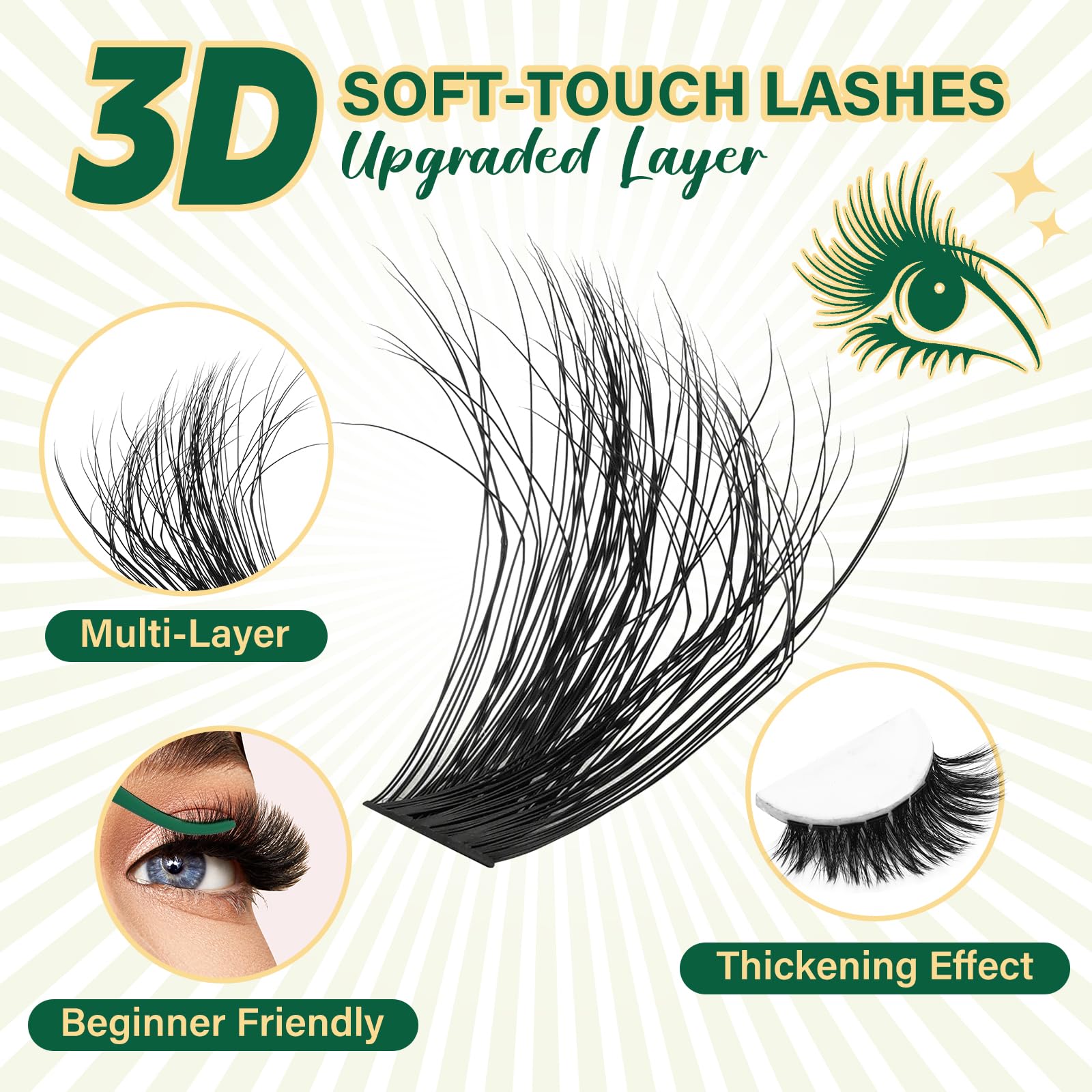 KEYYOU LASH glue and remover set with precision tweezers for clean, precise lash application.