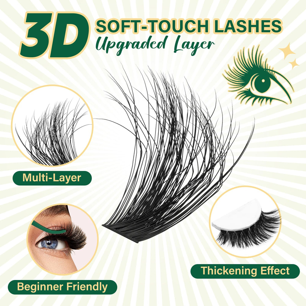 KEYYOU LASH glue and remover set with precision tweezers for clean, precise lash application.