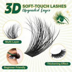 KEYYOU LASH glue and remover set with precision tweezers for clean, precise lash application.