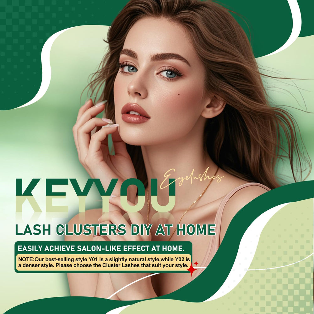 Keyyou Lash Clusters help achieve dramatic volume with minimal clusters.