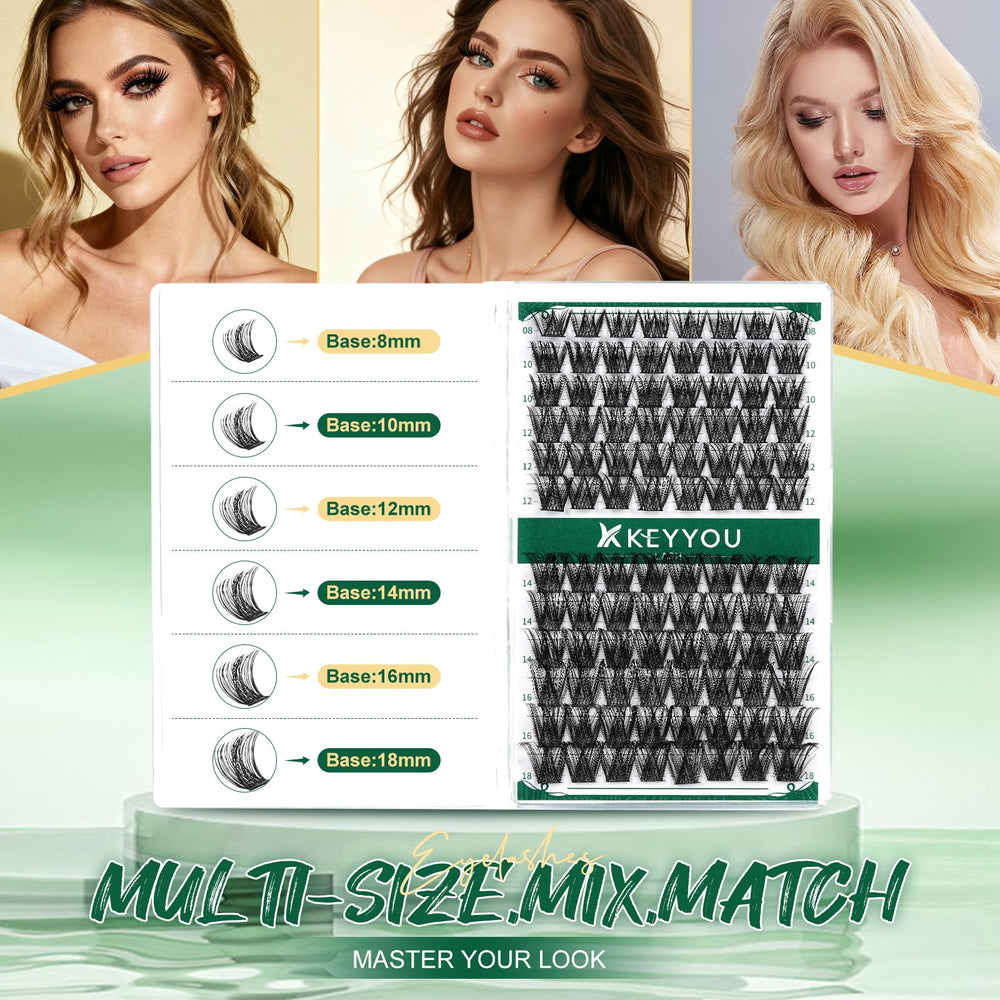 Keyyou Lash Clusters create a natural look with soft stems.