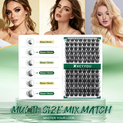 Keyyou Lash Clusters create a natural look with soft stems.
