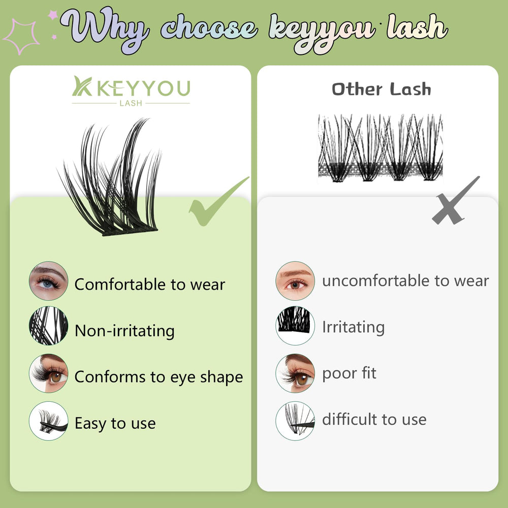 KEYYOU LASH remover safely clears bonded clusters without tugging