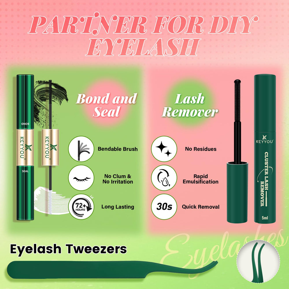 KEYYOU Venus Lash Clusters Kit application brush for precise placement