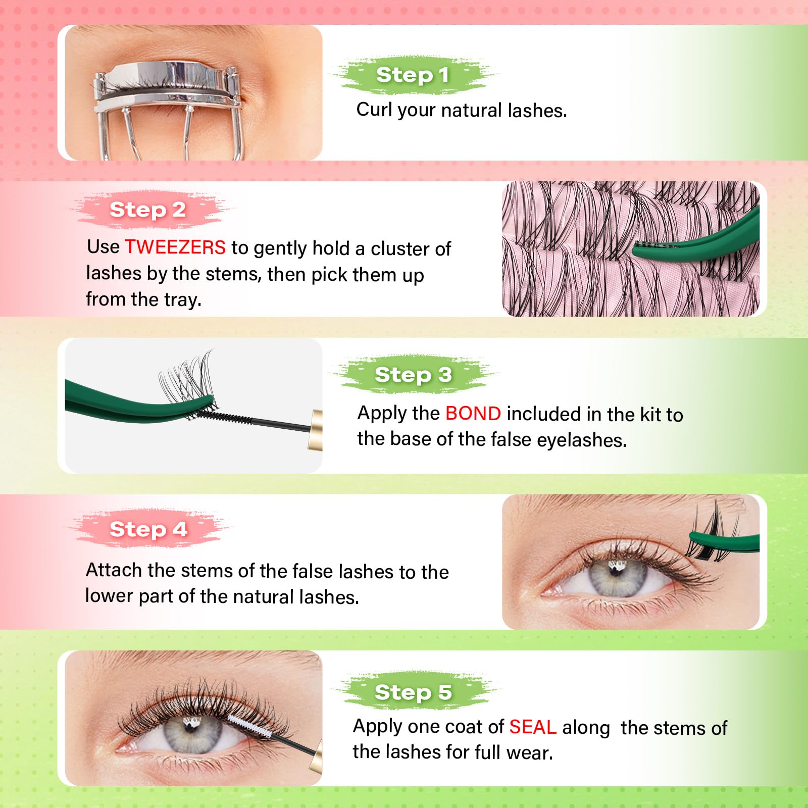 KEYYOU Venus Lash Clusters Kit waterproof-compatibility for lasting wear in damp conditions