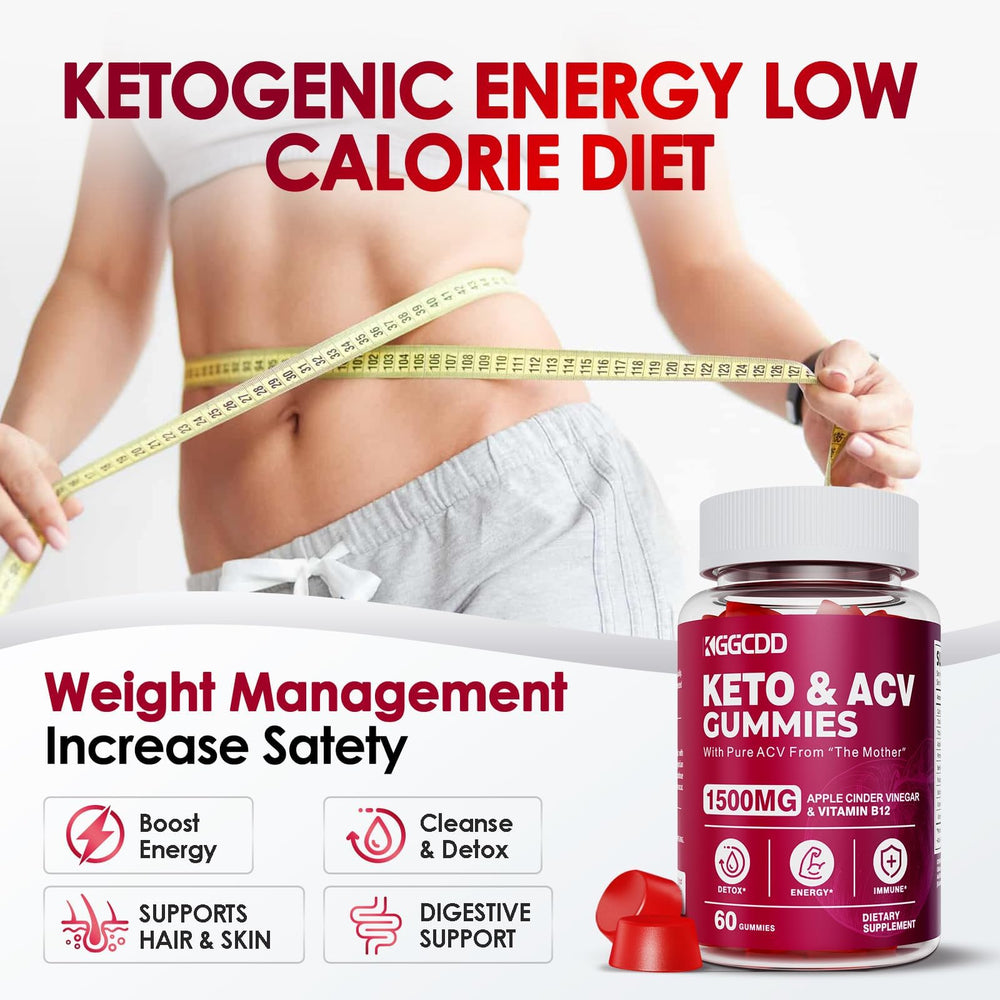 KGGCDD Keto ACV Gummies package front shows vegan, non-GMO formula