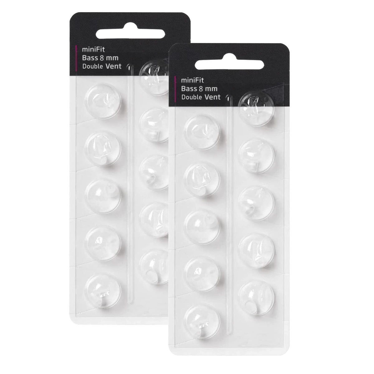 KH HAIKE Oticon 8mm double-vent bass dome pack 1 shown for stable daily wear