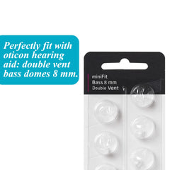 KH HAIKE Oticon universal-fit dome shown with multiple ear types