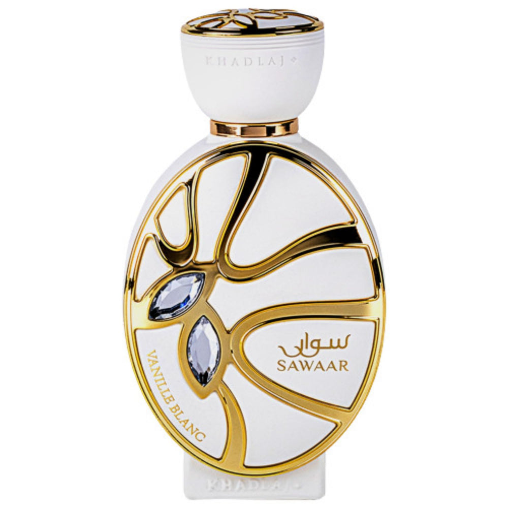 Khadlaj Sawaar Vanille Blanc bottle front with warm vanilla aroma ideal for daily wear
