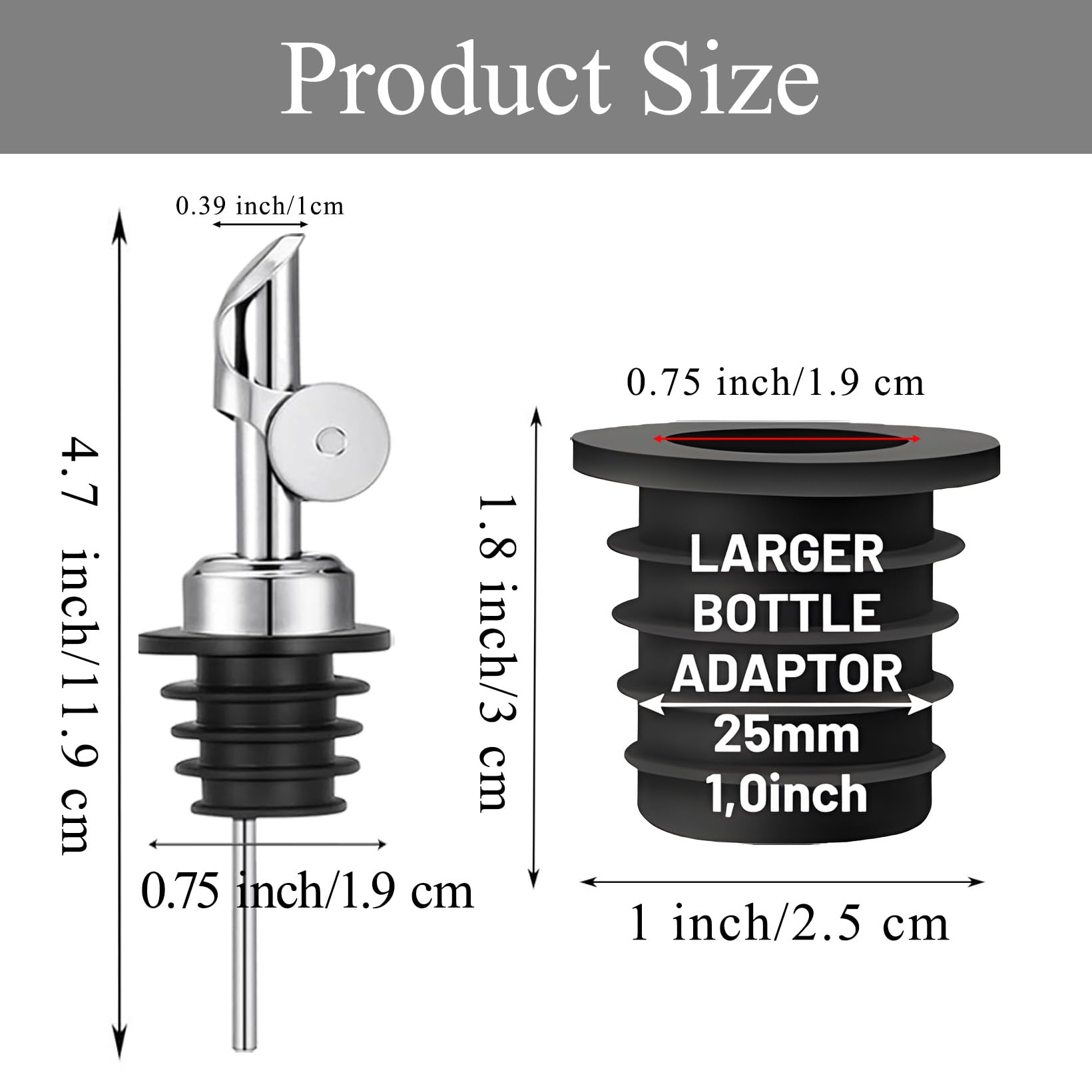 Adapter kit for bottles ensures versatile compatibility with various mouth sizes.