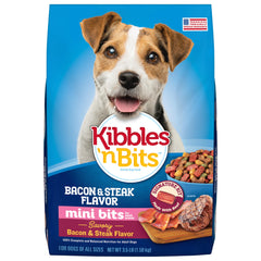 Kibbles 'n Bits Mini Bits small breed bites in a bowl for easy feeding.