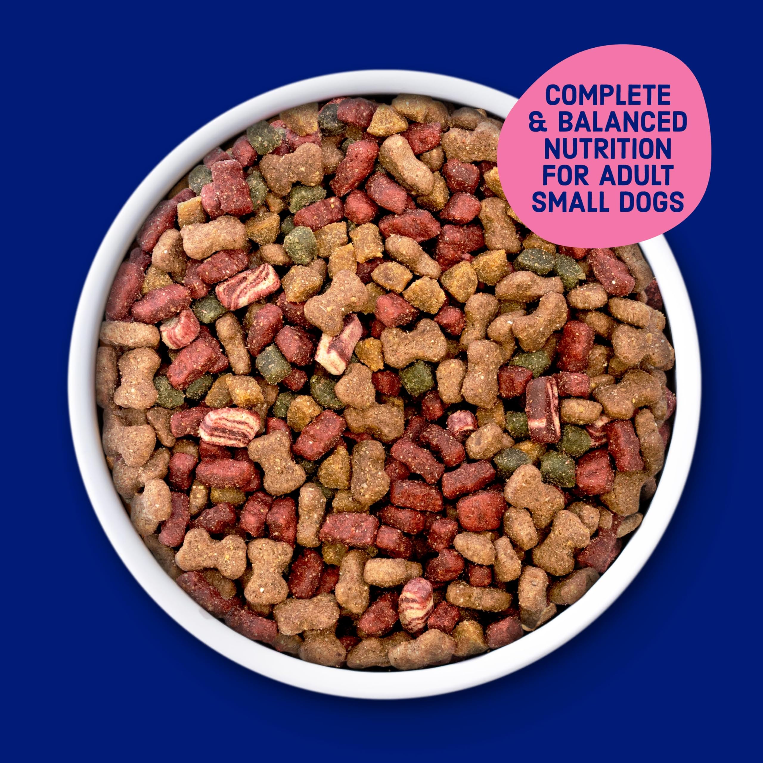 Close-up of crunchy and tender bits from Kibbles 'n Bits Mini Bits.