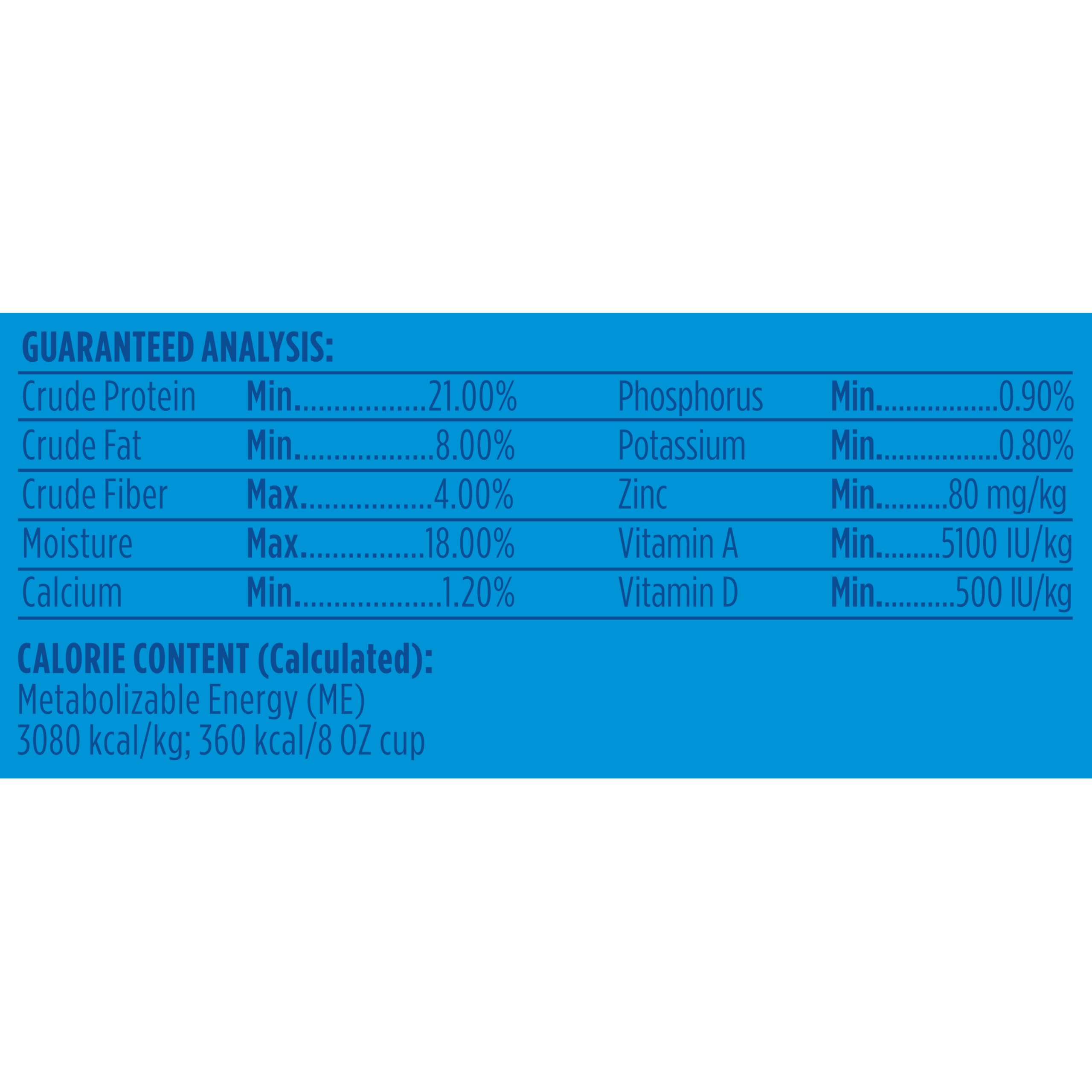 Bag highlights nutrition tailored for small breed adults.