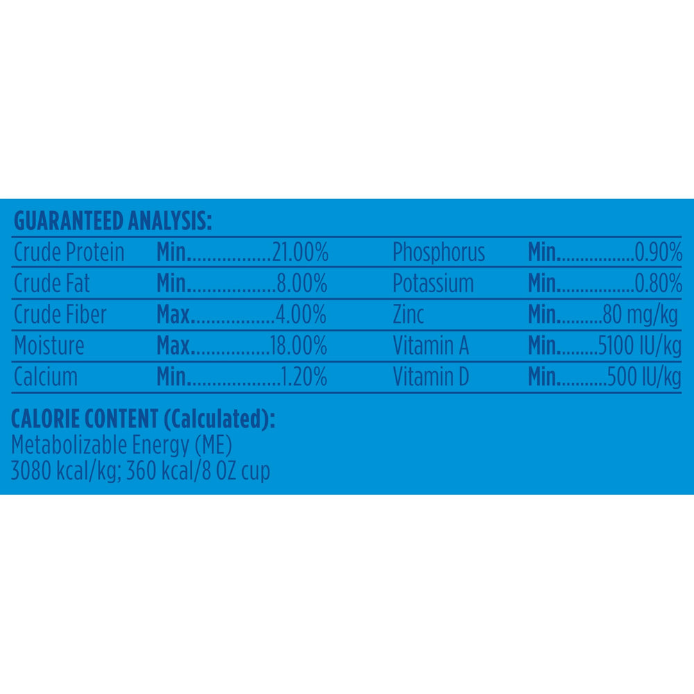 Bag highlights nutrition tailored for small breed adults.