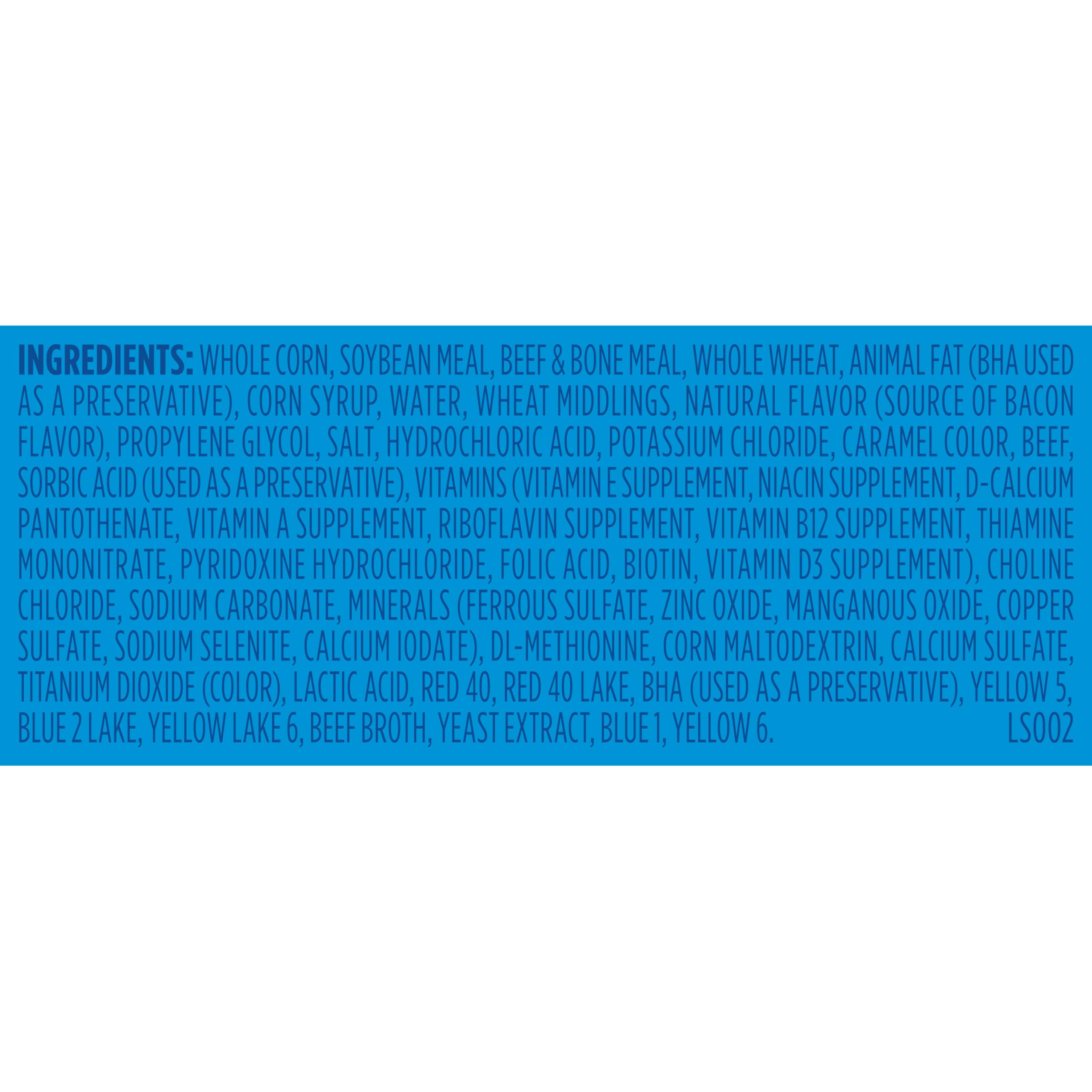 Back of bag emphasizing nutrition details for small breeds.