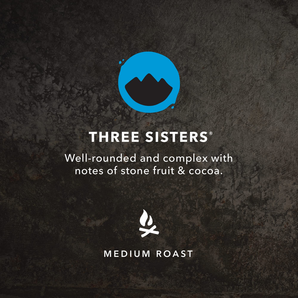 Kicking Horse Three Sisters pour-over cup, highlighting bright, chocolatey notes for morning rituals.