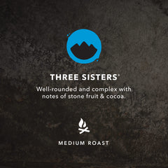 Kicking Horse Three Sisters pour-over cup, highlighting bright, chocolatey notes for morning rituals.