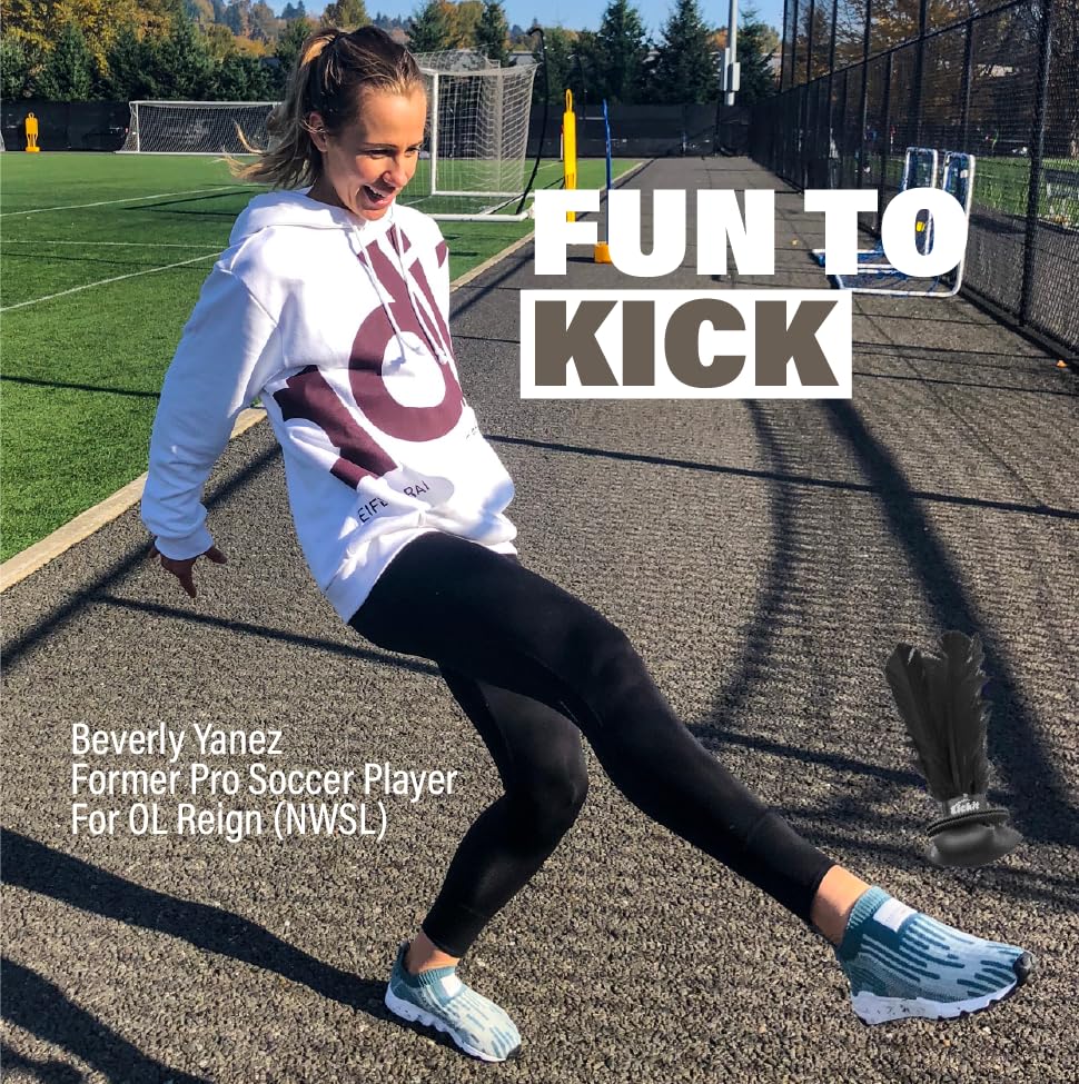 Kickit family-friendly trainer invites players of all ages to practice.
