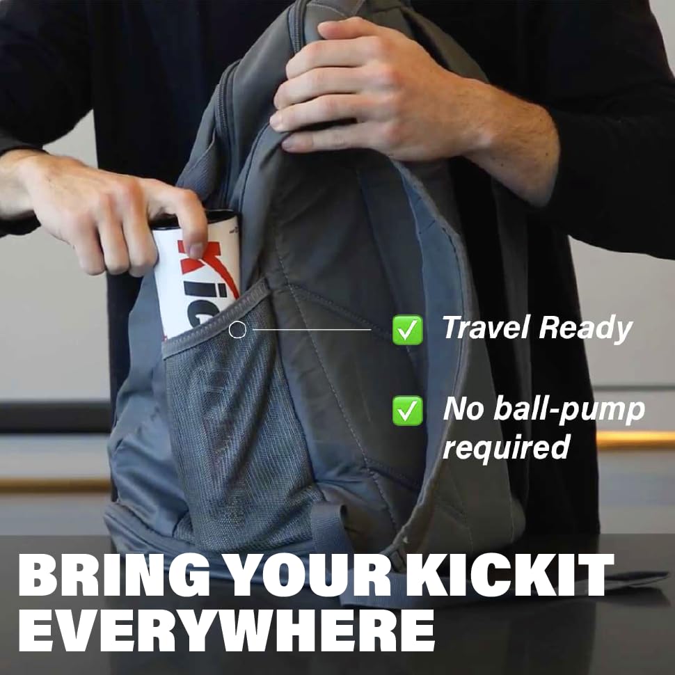 Kickit trainer used indoors for safe practice and quick skill building