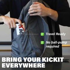 Kickit trainer used indoors for safe practice and quick skill building