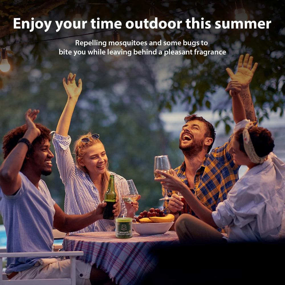 KICKOUTOR citronella candle lit ambience with soft glow and mild scent.