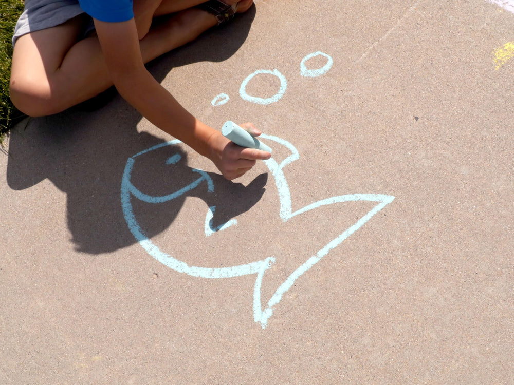 Kid Made Modern dustless sidewalk chalk reduces mess for little hands.