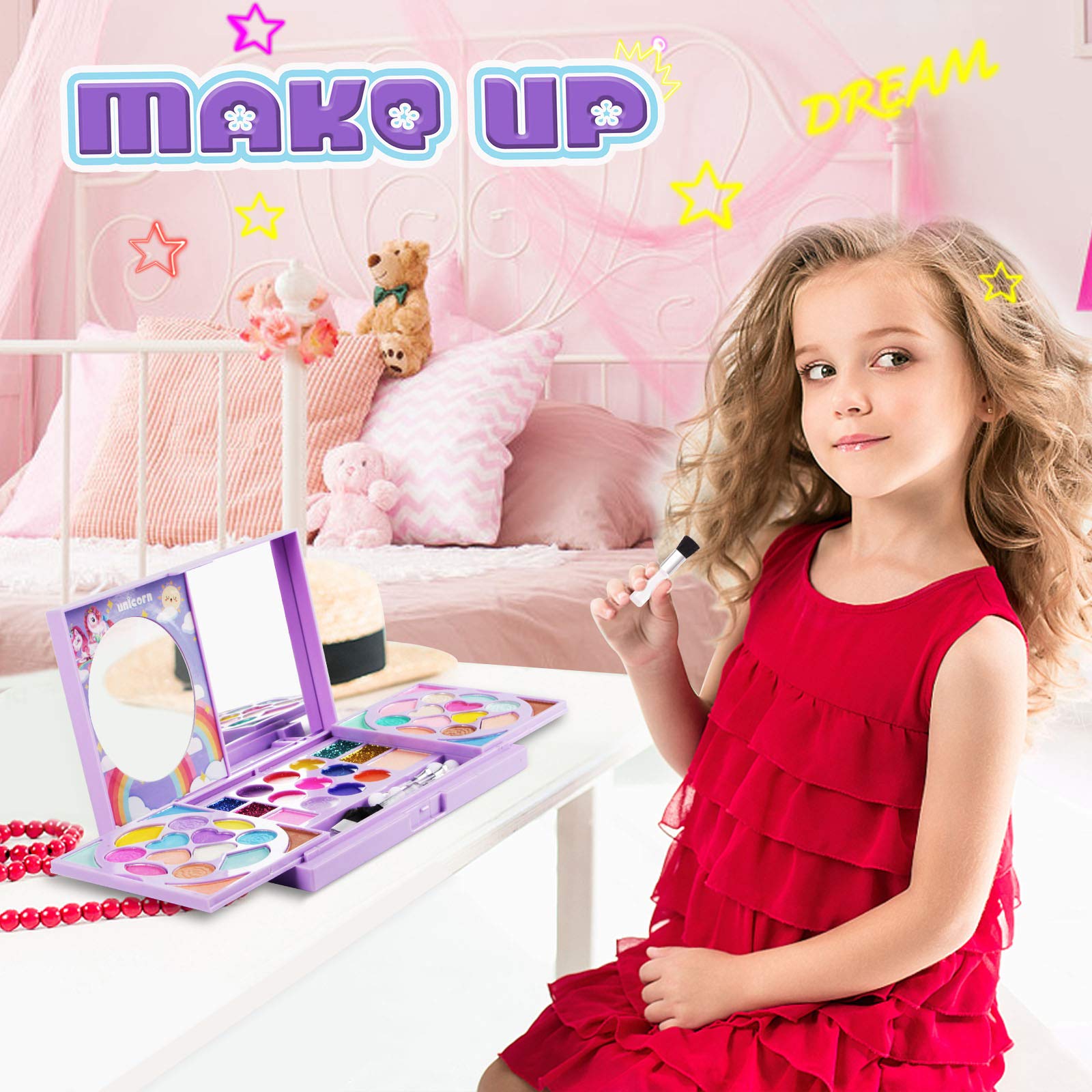 KIDCHEER makeup kit carry case keeping everything organized for travel.