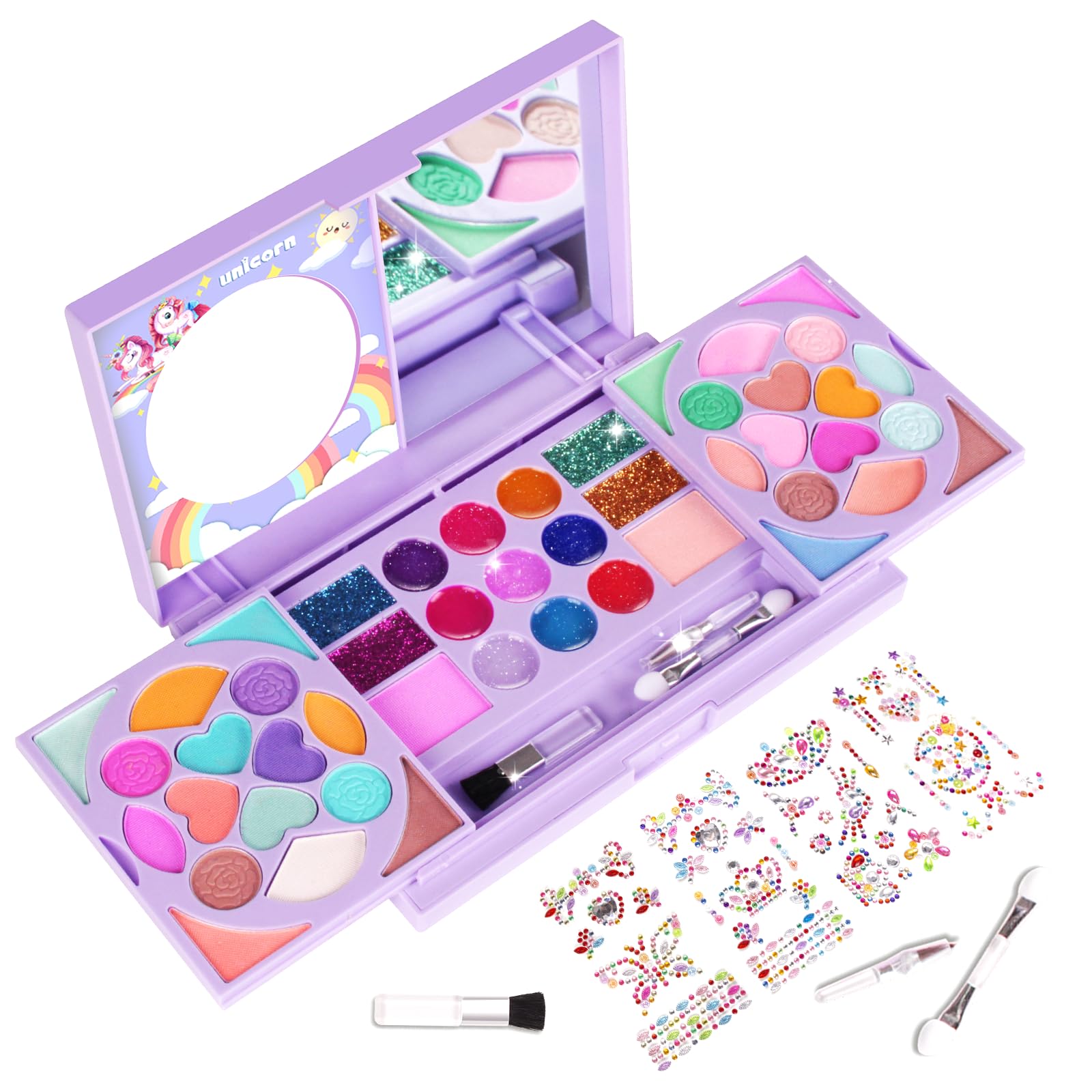 KIDCHEER makeup kit real palette with vibrant colors for imaginative play.