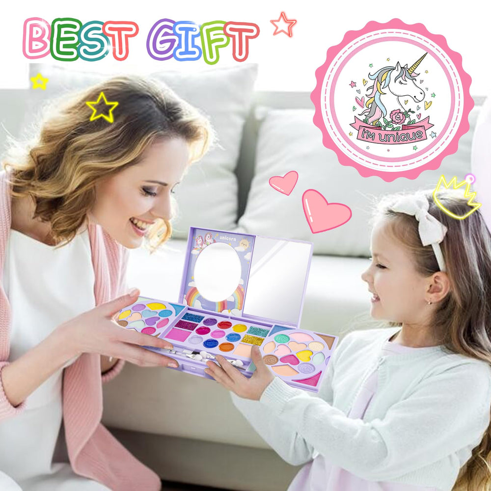 KIDCHEER makeup kit travel-size design fits small bags for on-the-go fun.