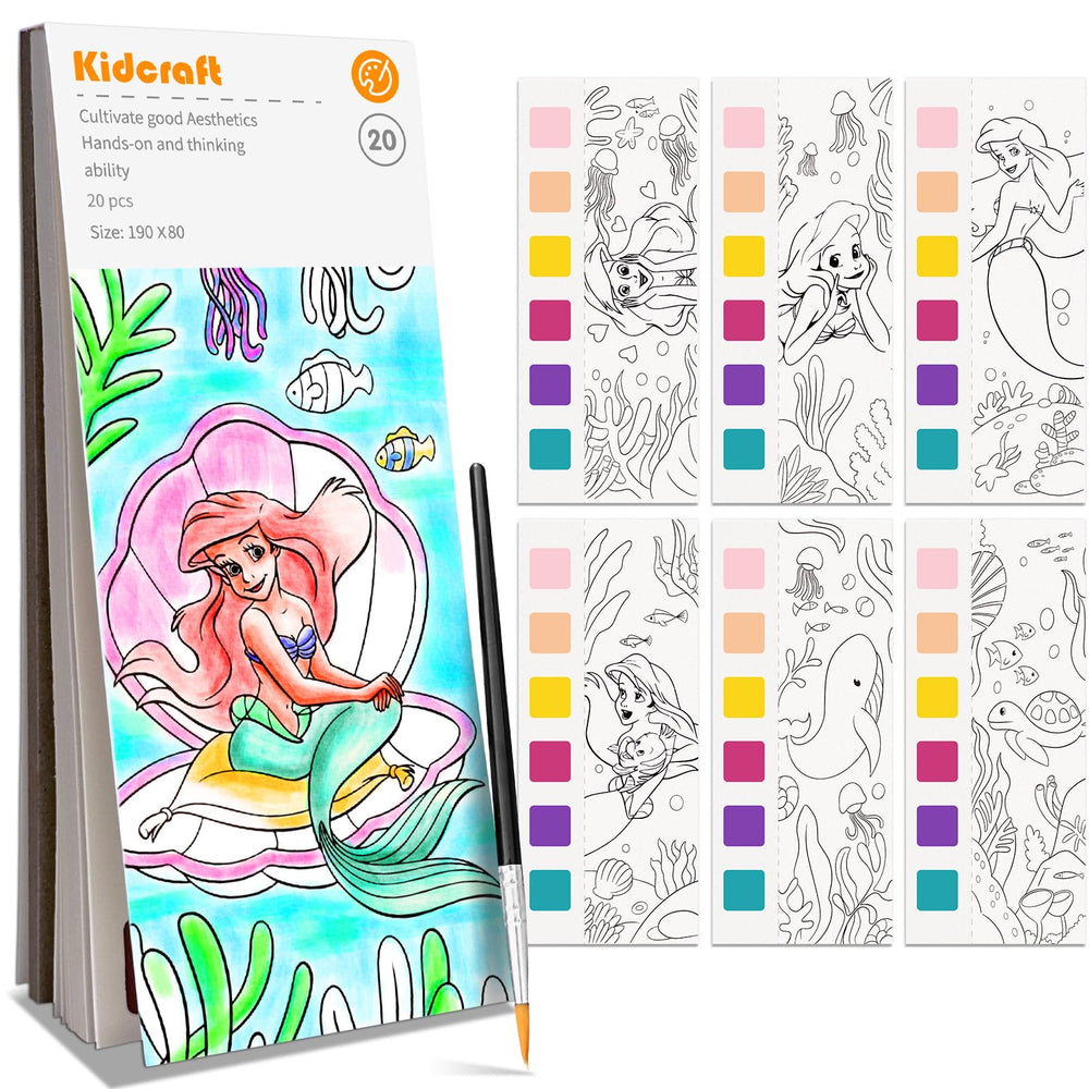 Kidcraft Mermaid Paint with Water book cover for mess-free coloring on the go.