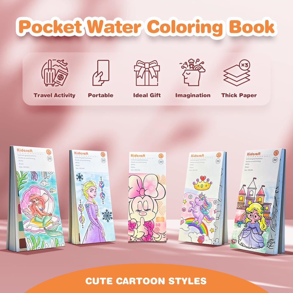 Kidcraft paint with water page spread shows vibrant patterns without stains.