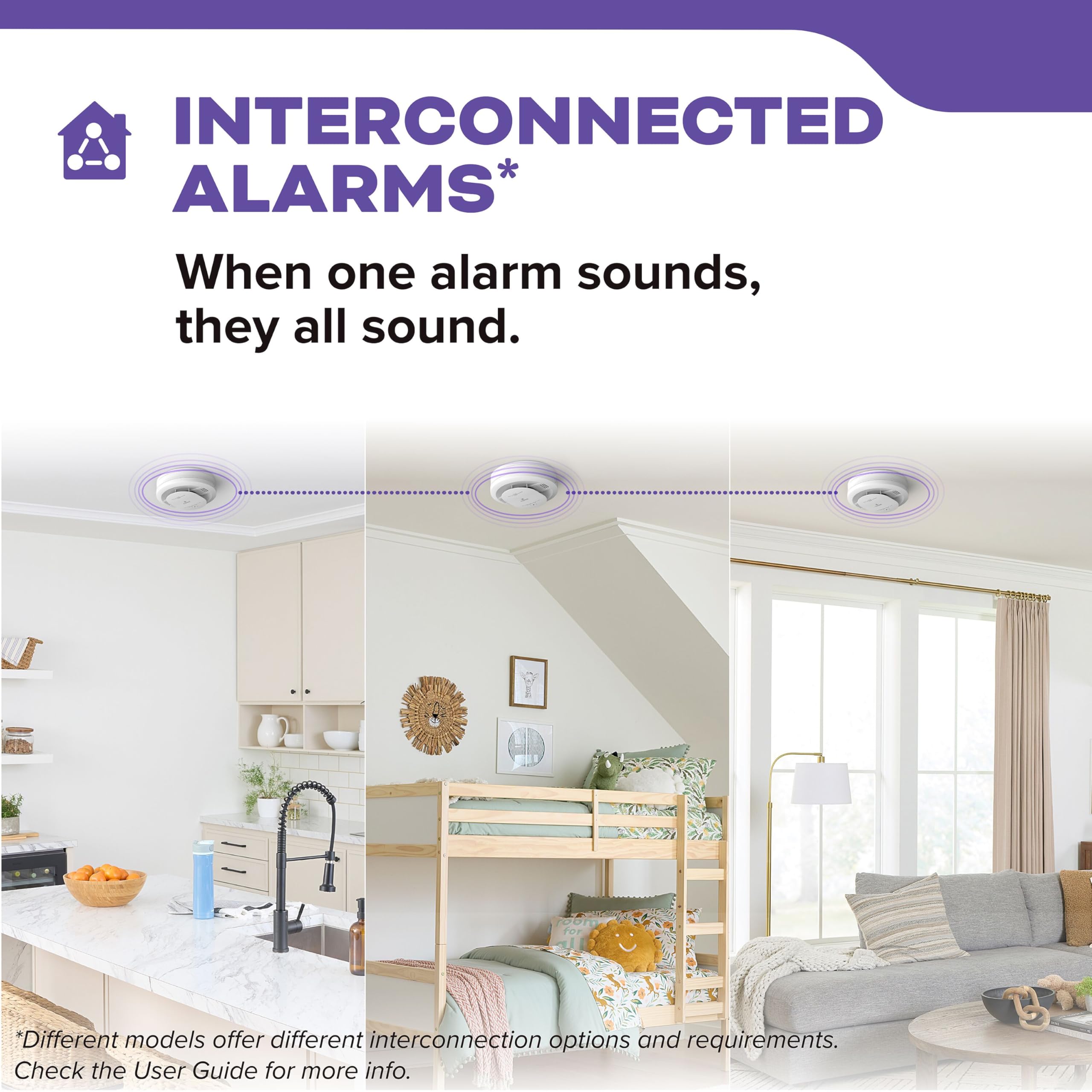 Kidde 120V hardwired unit ceiling-mounted for constant power