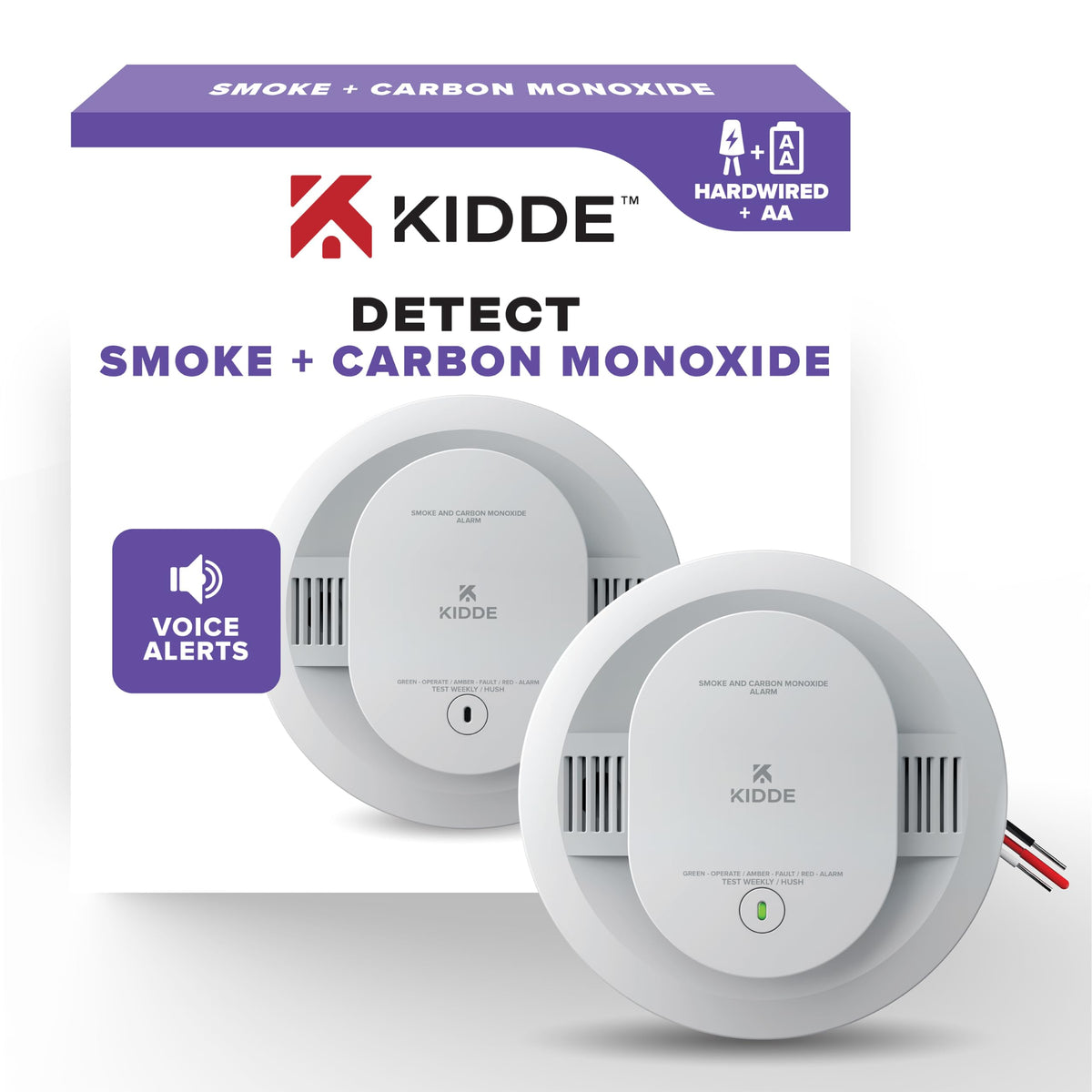 Kidde 30CUAR-V front view wall-mount detector showing compact design