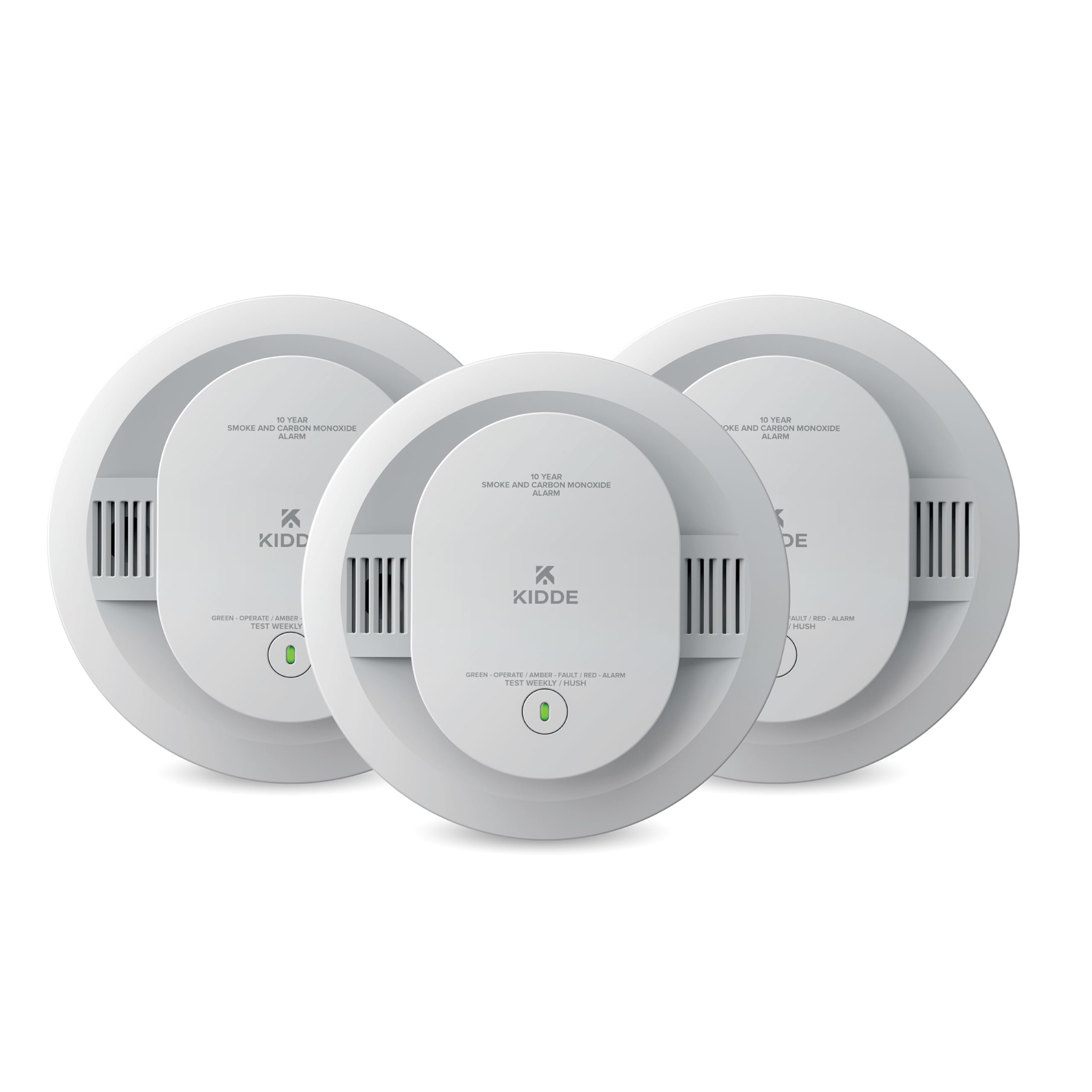 Kidde 30CUD10-V front view showing compact detector for easy home placement