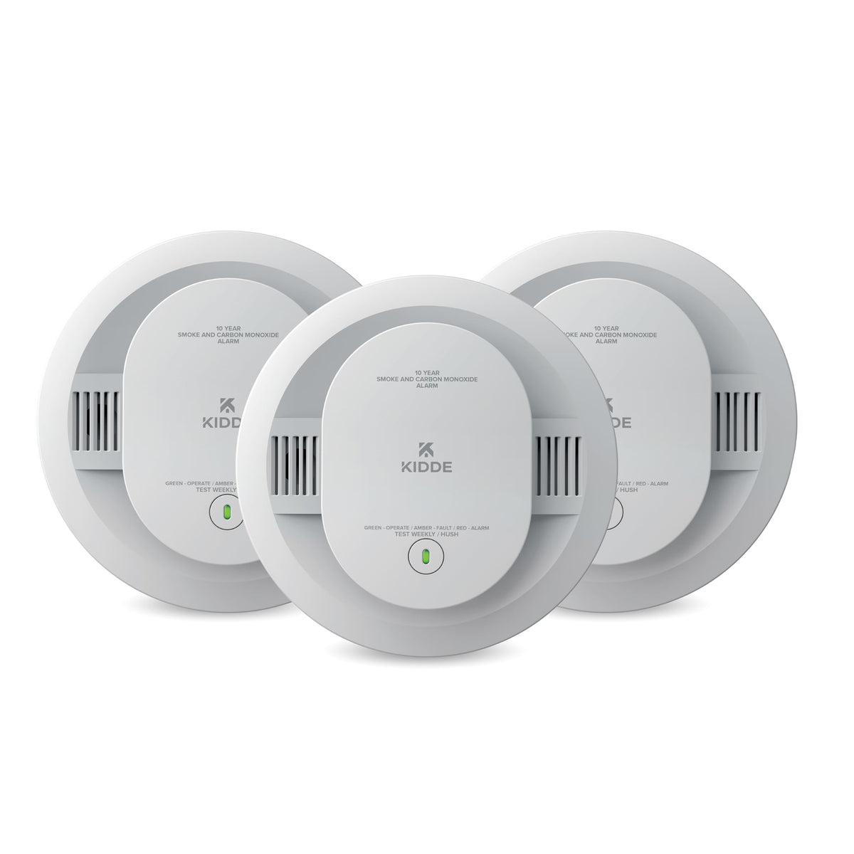 Kidde 30CUD10-V front view showing compact detector for easy home placement