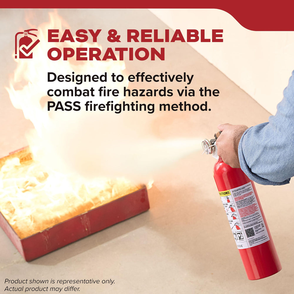 Aluminum cylinder and metal valve on Kidde Basic extinguisher resist corrosion.