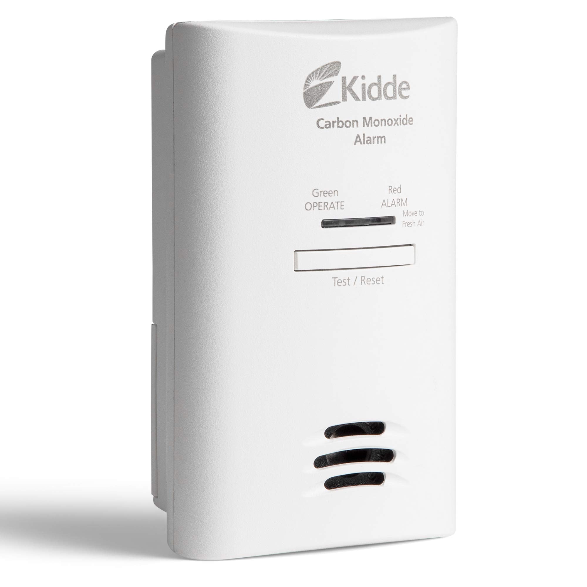 Kidde carbon monoxide detector plug-in with outlet and backup power, showing convenience and reliability