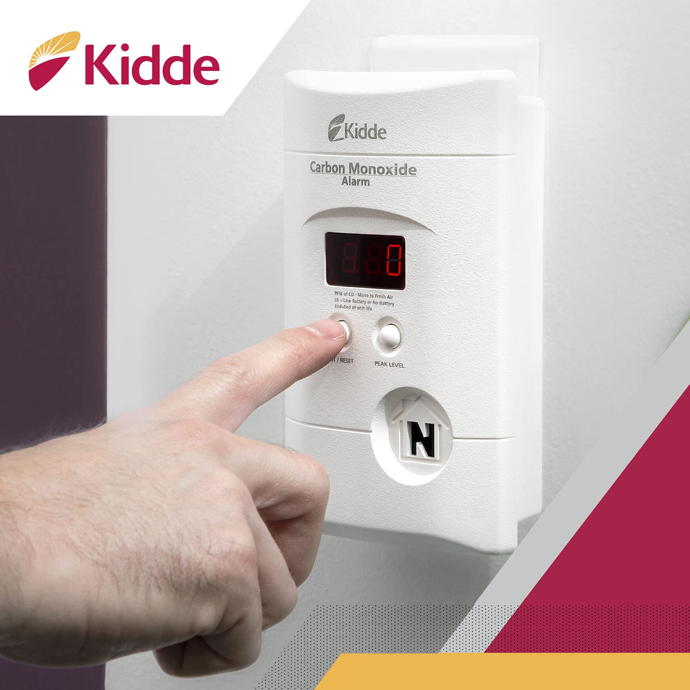 Kidde CO detector backup battery ensures monitoring during power outages.