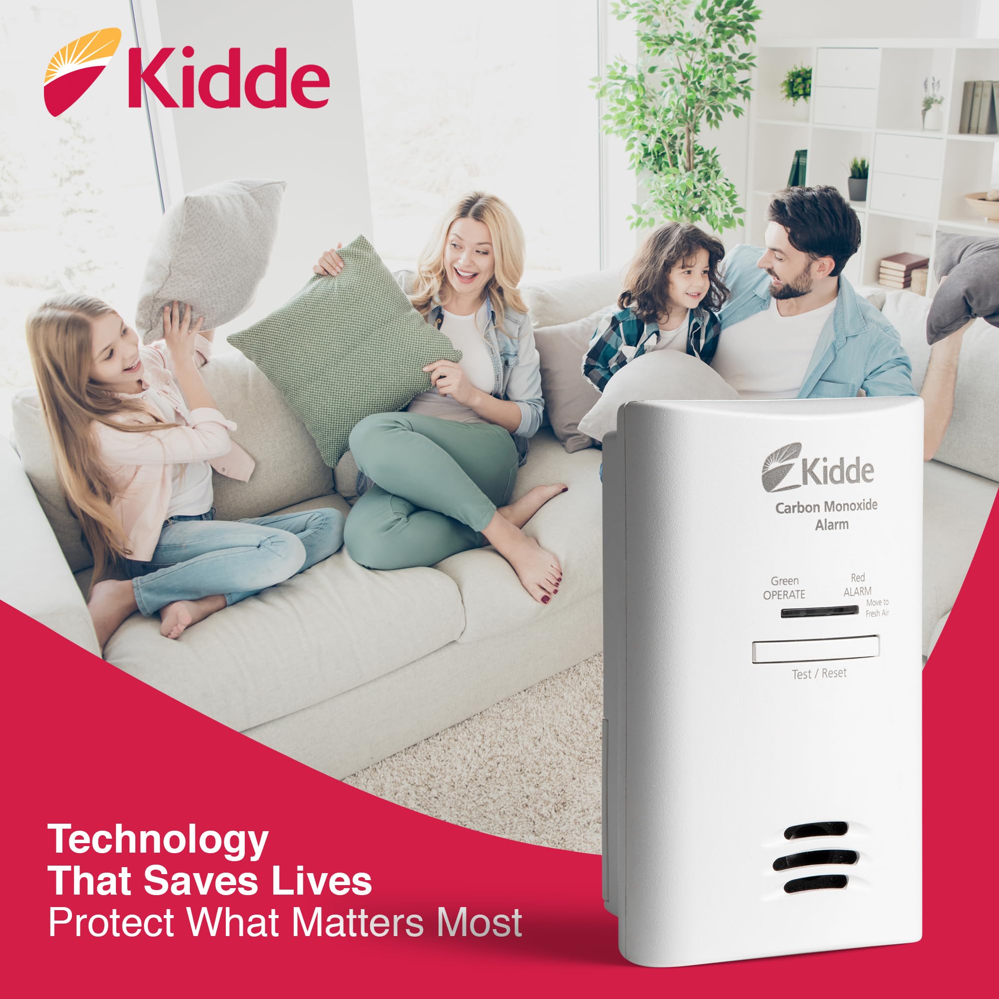 Kidde CO detector digital reading close-up displaying real-time CO level