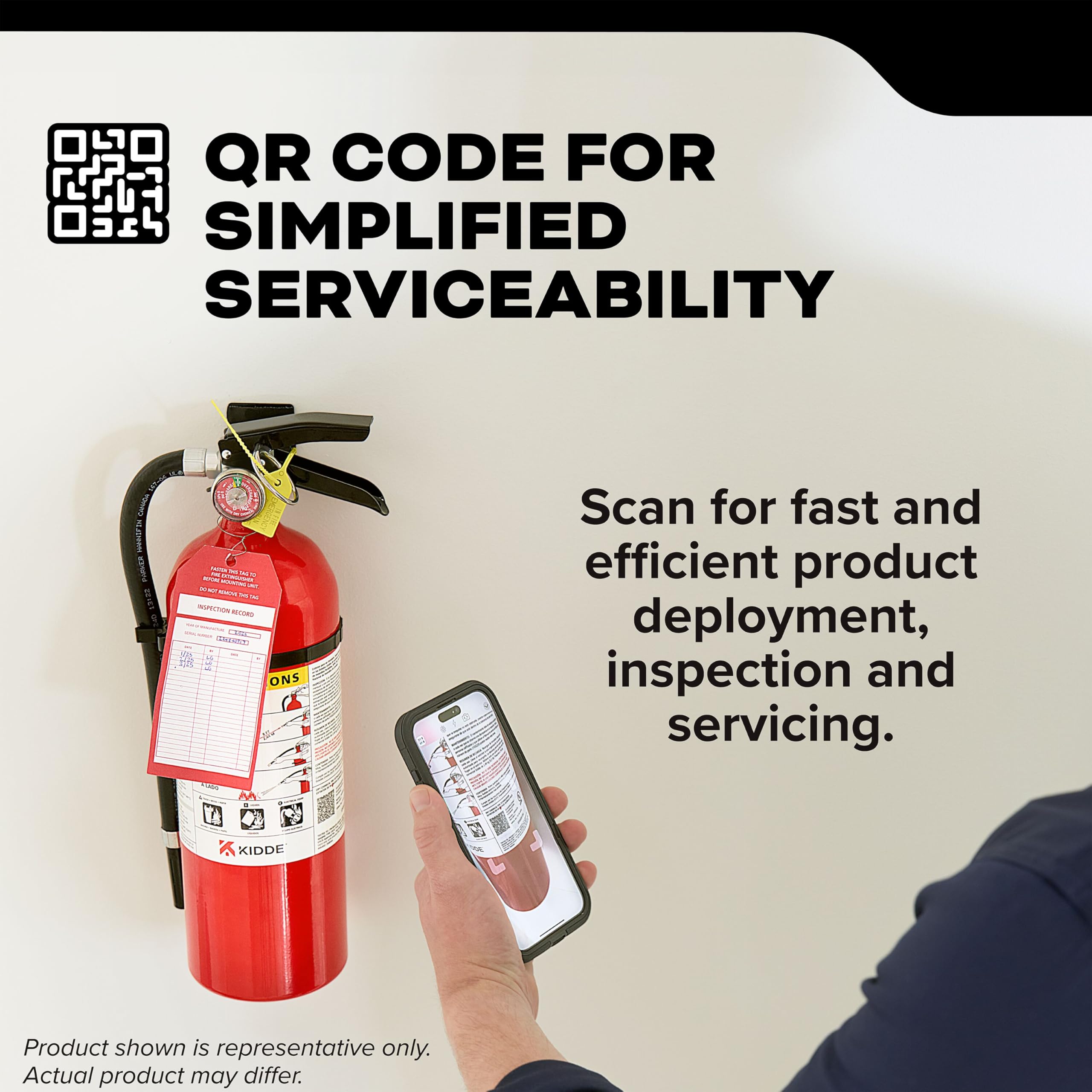 Kidde extinguisher designed for class A, B, C fires