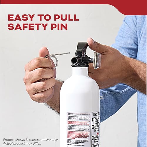 Kidde fire extinguisher ergonomic-grip design enhances handling under pressure.