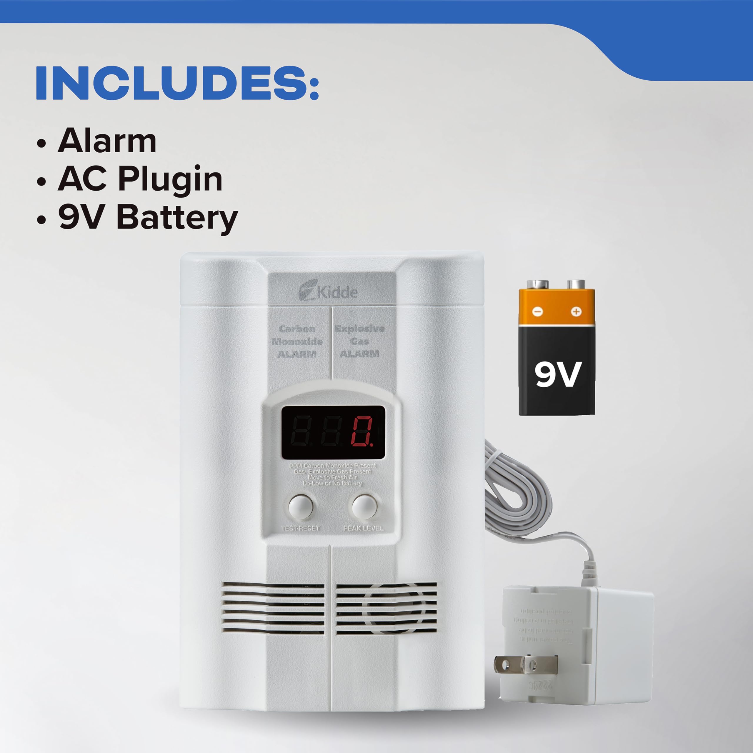 Kidde Nighthawk 6-foot extension cord offers flexible placement on any wall.