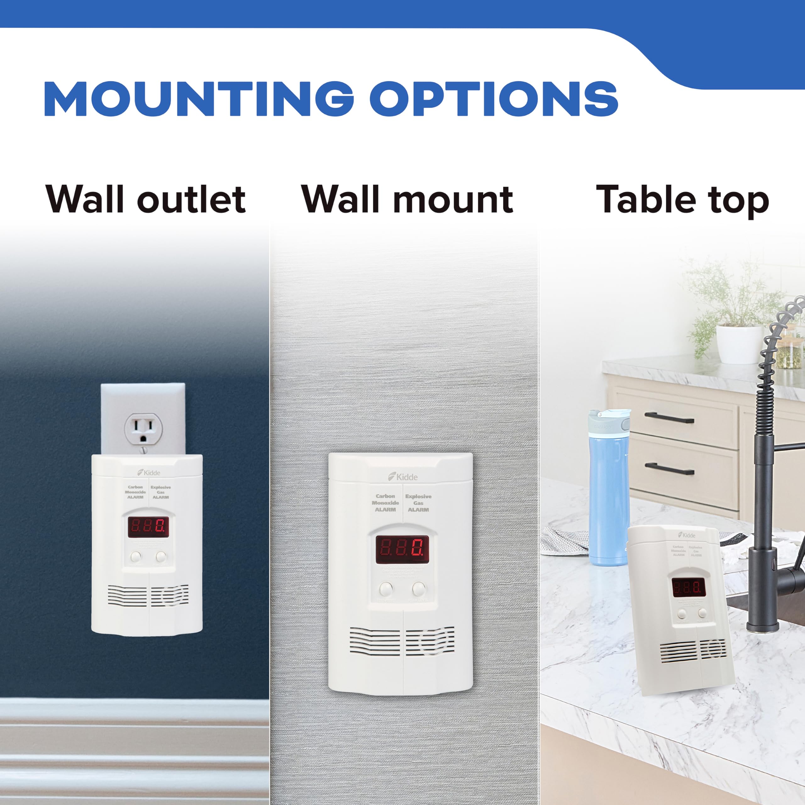 Kidde Nighthawk 85-decibel alarm ensures audible alerts across rooms.