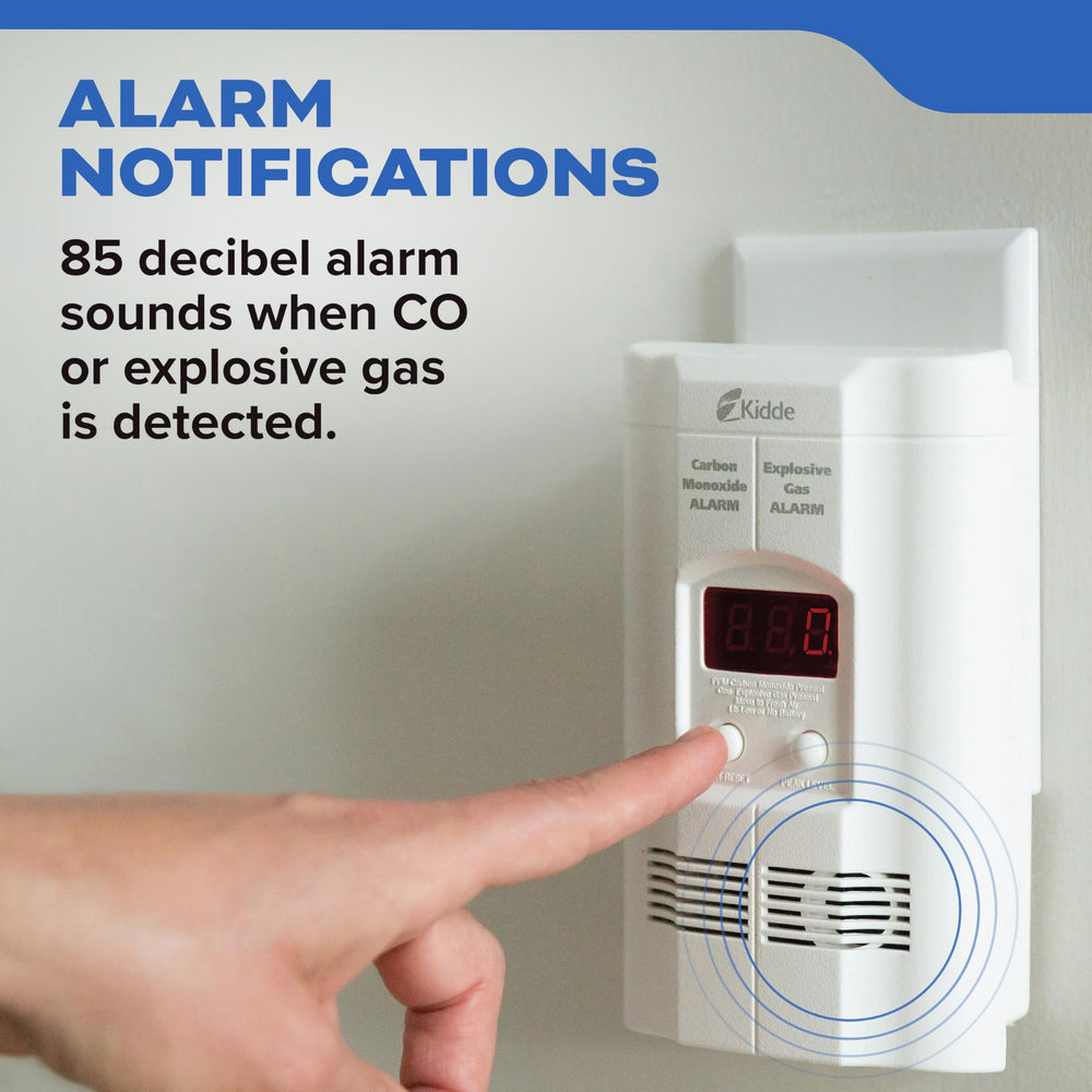 Kidde Nighthawk explosive gas alarm detects methane and propane for early warning.